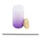 18oz. Frosted Glass Sublimation Tumbler with Bamboo Lid & Straw by Make Market®